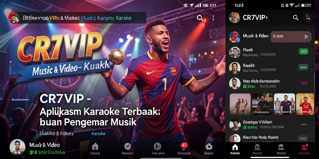 Antarmuka CR7VIP yang sederhana dan intuitif untuk karaoke.