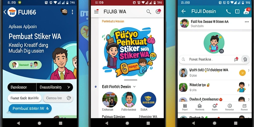 Tampilan antarmuka FUJI66 saat membuat stiker WA yang menarik.