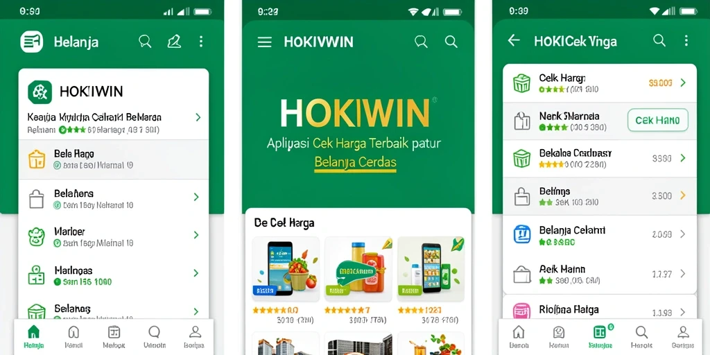 Antarmuka HOKIWIN yang menampilkan daftar harga produk dengan mudah.