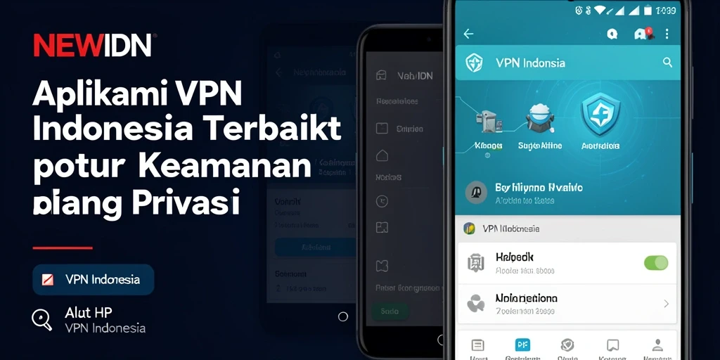Tampilan antarmuka aplikasi VPN Indonesia NEWIDN yang modern dan ramah pengguna.