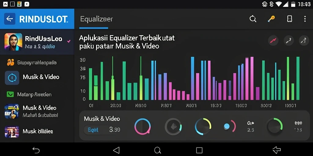 Antarmuka RINDUSLOT dengan fitur Equalizer yang menarik.